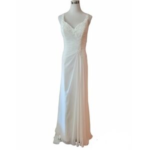 Ellis Lace Sweetheart Slim Ruched Beadedd Wedding Dress